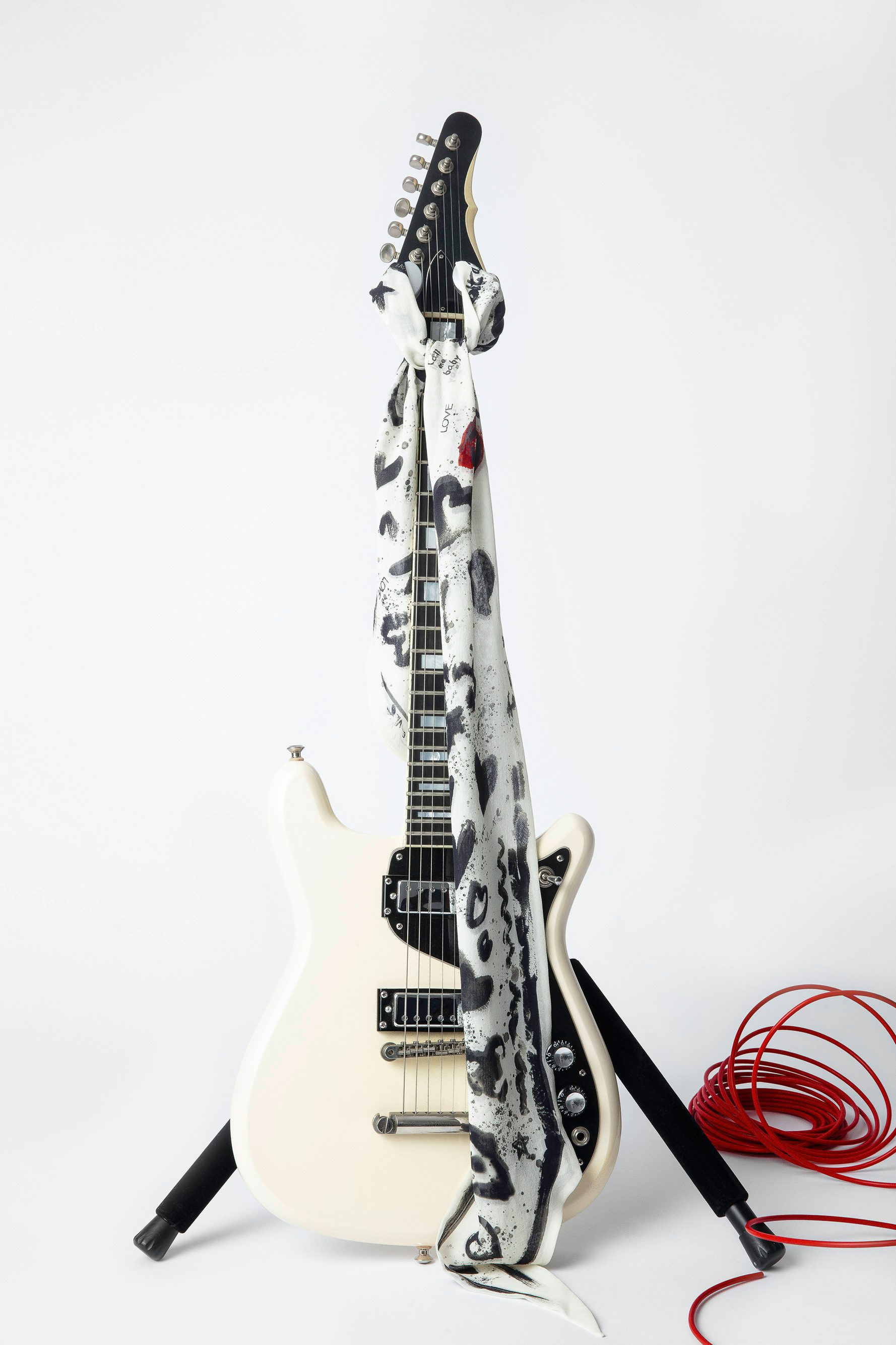 Jessie Silk Scarf - Silk scarf with heart print.